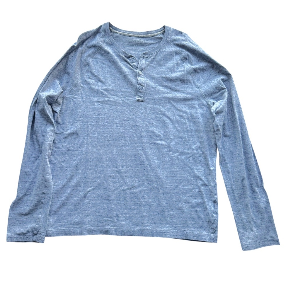 BANANA REPUBLIC Blue Soft Wash Long Sleeve Henley – Size L